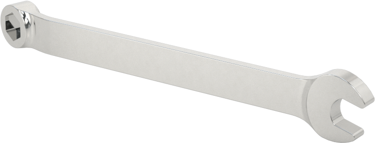 Parlatılmış Krom Kaplama Kombinasyon Anahtarı, 6 Noktalı Açıklıklı, Stubby, 3/16" Boyut, 3" Toplam Uzunluk