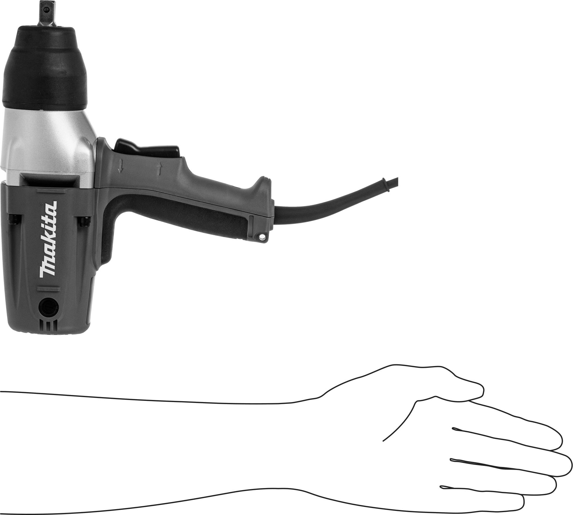 Pimli Soket Tutuculu Elektrikli Darbeli Anahtar, Makita Tw0350, 1/2" Kare Tahrik, 260 ft.-lbs. Maksimum Tork