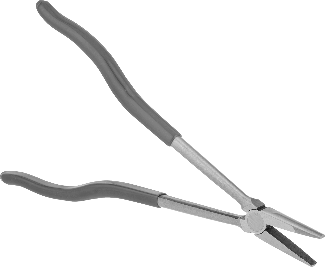 Uzatılmış Uçlu Uzun Burunlu Pense, Düz Çeneli ve Yastıklı Tutamaklı, 10-1/2" Toplam Uzunluk