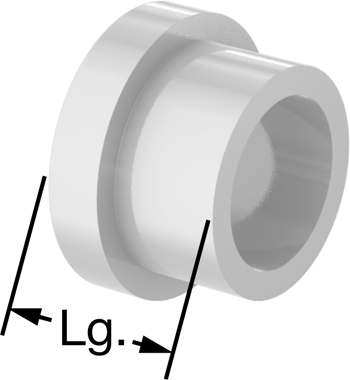 Gıda ve İçecek Sektörü için Kuru Çalışan Kovanlı Rulman, UHMW, 1/8" Kalınlıkta Flanş, 3/8" Mil Çapı, 3/8" Uzunluk