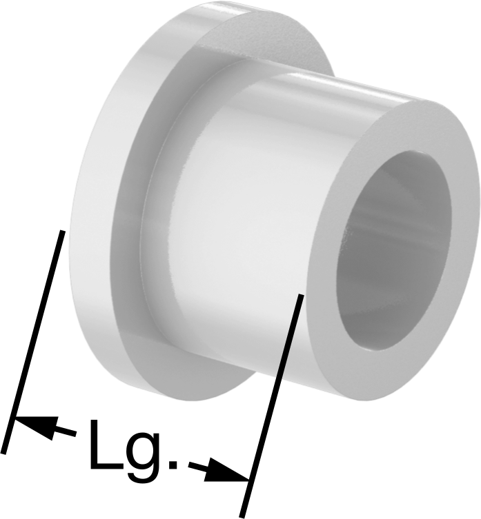 Gıda ve İçecek Sektörü için Kuru Çalışan Kovanlı Rulman, UHMW, 1/2" Flanş Dış Çapı, 1/4" Mil Çapı için, 5/16" Uzunluk