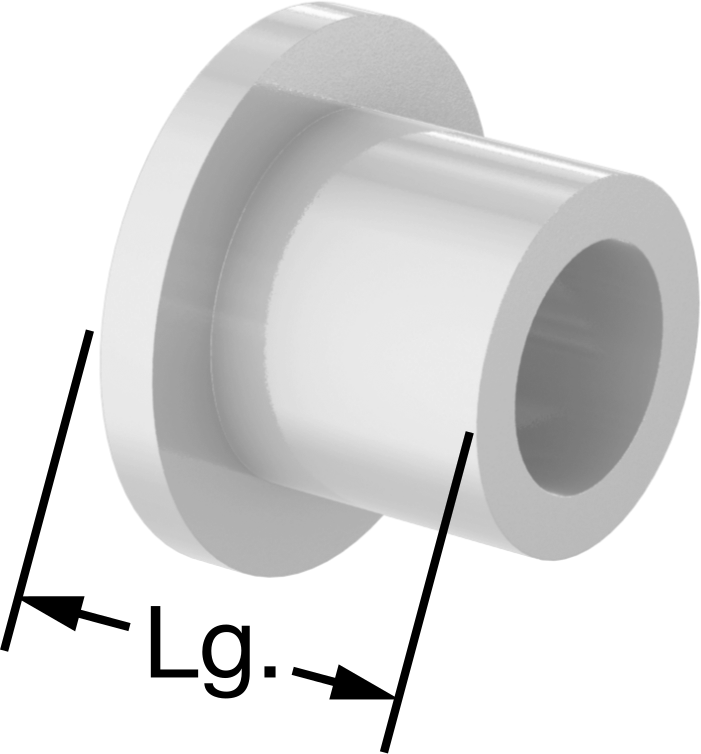 Gıda ve İçecek Sektörü için Kuru Çalışan Kovanlı Rulman, UHMW, 9/16" Flanş Dış Çapı, 1/4" Mil Çapı için, 3/8" Uzunluk