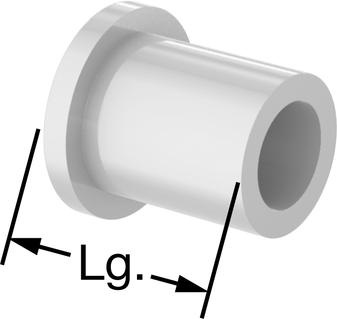 Gıda ve İçecek Sektörü için Kuru Çalışan Kovanlı Rulman, UHMW, 1/2“ Dış Çap x 1/16” Kalınlık Flanş, 1/4" Mil için, 1/2" Uzunluk