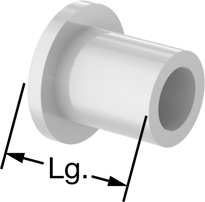 Gıda ve İçecek Sektörü için Kuru Çalışan Kovanlı Rulman, UHMW, 9/16" Flanş Dış Çapı, 1/4" Mil Çapı için, 1/2" Uzunluk