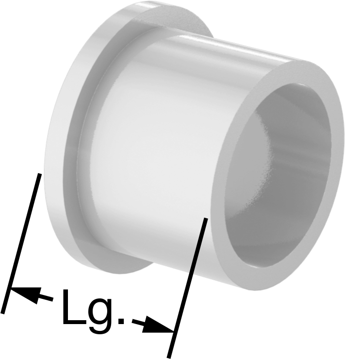Gıda ve İçecek Sektörü için Kuru Çalışan Kovanlı Rulman, UHMW, 3/4" Flanş Dış Çapı, 1/2" Mil Çapı için, 1/2" Uzunluk