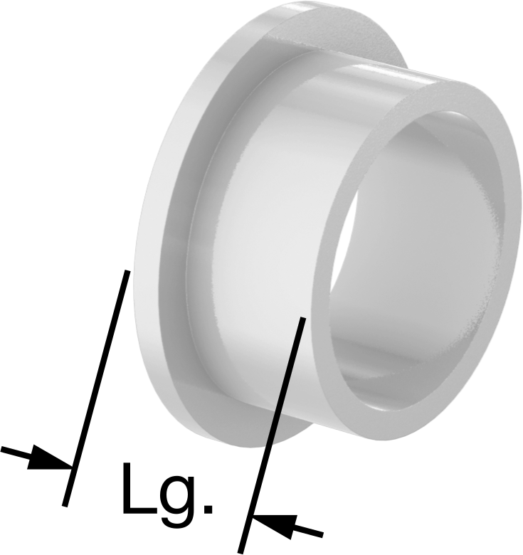 Gıda ve İçecek Sektörü için Kuru Çalışan Kovanlı Rulman, Flanşlı, UHMW, 5/8" Mil Çapı için, 3/8" Uzunluk