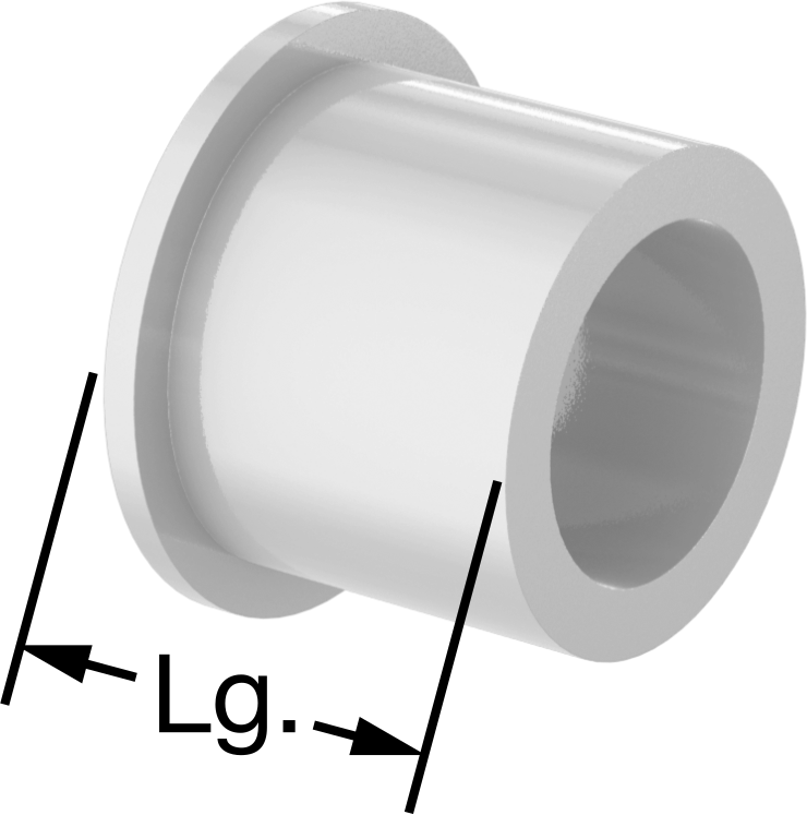 Gıda ve İçecek Sektörü için Kuru Çalışan Kovanlı Rulman, UHMW, 1-1/16“ x 1/16” Flanş, 5/8" Mil Çapı için, 3/4" Uzunluk