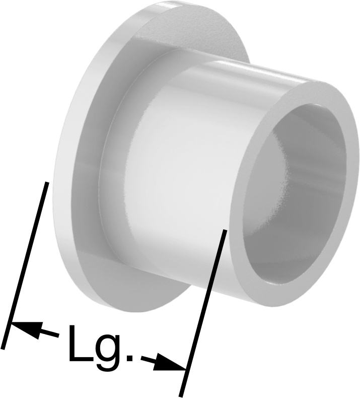 Gıda ve İçecek Sektörü için Kuru Çalışan Kovanlı Rulman, UHMW, 7/8" Flanş Dış Çap, 1/2" Mil Çapı için, 1/2" Uzunluk