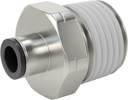 Hava için Bas-Bağlan Boru Bağlantı Parçası, Düz Adaptör, 1/8" Boru Dış Çapı x 1/8 NPT Erkek için