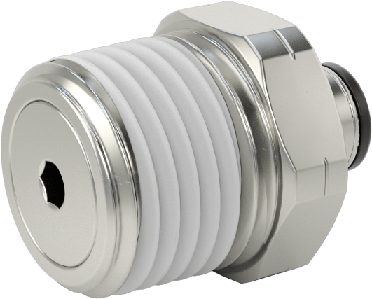 Hava için Bas-Bağlan Boru Bağlantı Parçası, Düz Adaptör, 1/8" Boru Dış Çapı x 1/8 NPT Erkek için