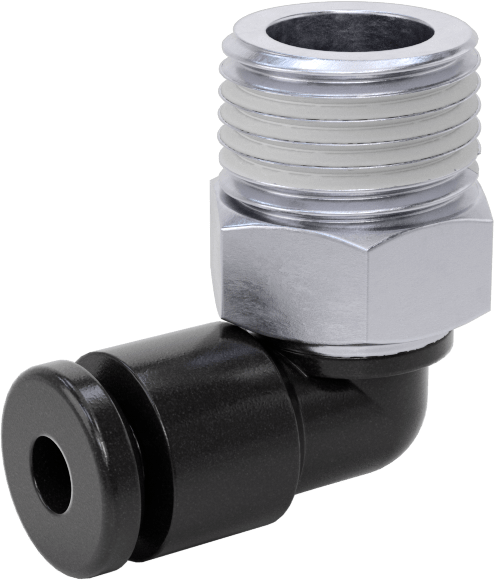 Hava için Bas-Bağlan Boru Bağlantı Parçası, 90 Derece Döner Dirsek, 1/8" Boru Dış Çapı x 1/8 NPT Erkek için
