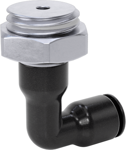 Hava için Bas-Bağlan Boru Bağlantı Parçası, Uzun 90 Derece Dirsek, 1/8" Boru Dış Çapı x 1/4 NPT Erkek