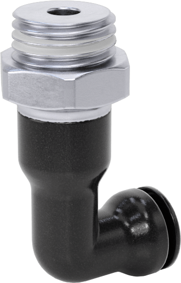 Hava için Bas-Bağlan Boru Bağlantı Parçası, Uzun 90 Derece Dirsek, 5/32" Boru Dış Çapı x 1/8 NPT Erkek