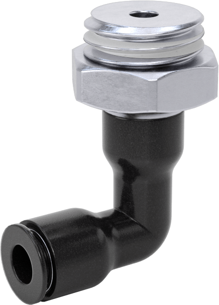 Hava için Bas-Bağlan Boru Bağlantı Parçası, Uzun 90 Derece Dirsek, 5/32" Boru Dış Çapı x 1/4 NPT Erkek