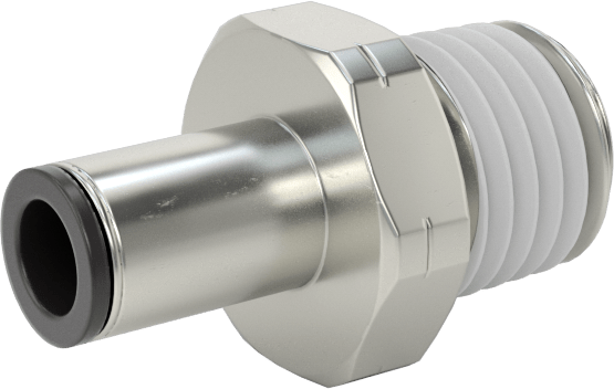 Hava için Bas-Bağlan Boru Bağlantı Parçası, Düz Adaptör, 1/8" Dış Çaplı Boru x 1/16 NPT Erkek