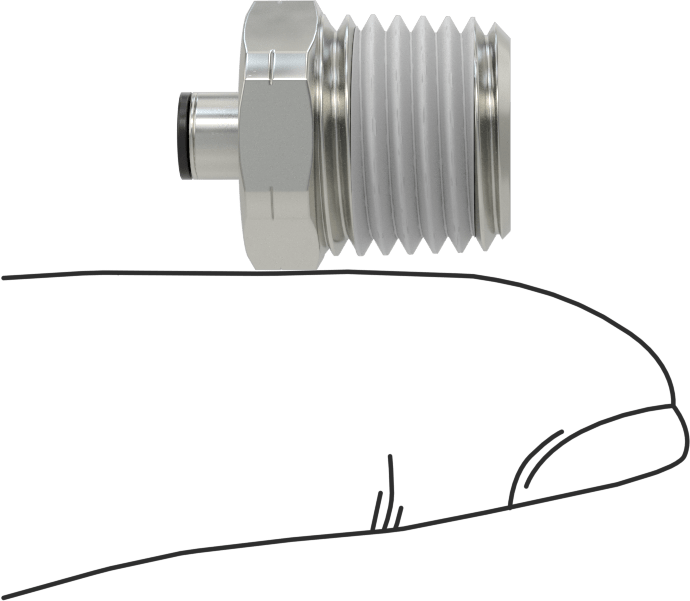 Hava için Bas-Bağlan Boru Bağlantı Parçası, Düz Adaptör, 1/8" Boru Dış Çapı x 1/4 NPT Erkek