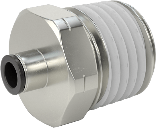 Hava için Bas-Bağlan Boru Bağlantı Parçası, Düz Adaptör, 1/8" Boru Dış Çapı x 1/4 NPT Erkek