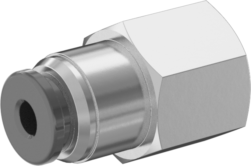 Hava için Bas-Bağlan Boru Bağlantı Parçası, Düz Adaptör, 1/8" Dış Çaplı Boru x 1/8 NPT Dişi için