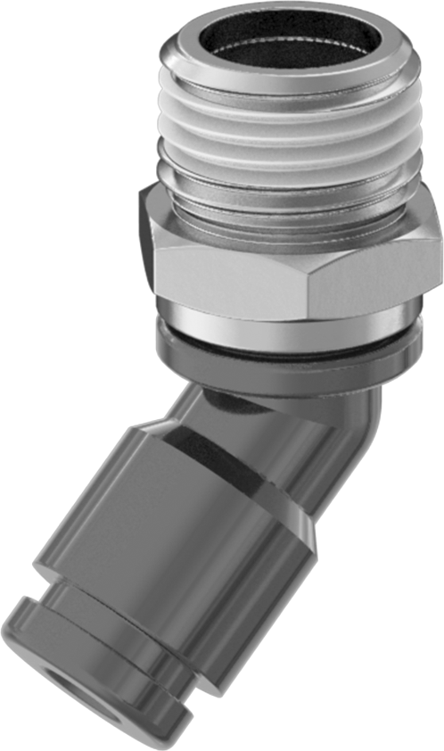 Hava için Bas-Bağlan Boru Bağlantı Parçası, 45 Derece Dirsek, 1/8" Boru Dış Çapı x 1/8 NPT Erkek için