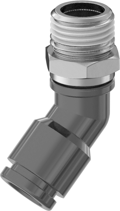 Hava için Bas-Bağlan Boru Bağlantı Parçası, 45 Derece Dirsek, 1/4" Boru Dış Çapı x 1/8 NPT Erkek için