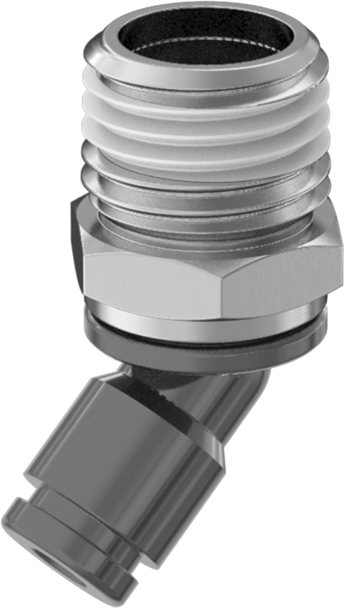 Hava için Bas-Bağlan Boru Bağlantı Parçası, 45 Derece Dirsek, 1/8" Boru Dış Çapı x 1/4 NPT Erkek