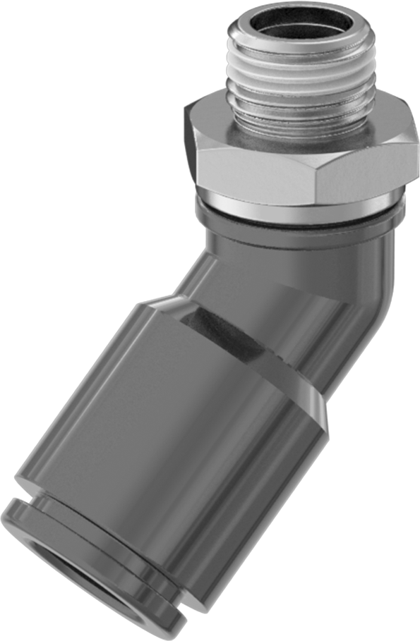 Hava için Bas-Bağlan Boru Bağlantı Parçası, 45 Derece Dirsek, 3/8" Dış Çaplı Boru x 1/8 NPT Erkek için