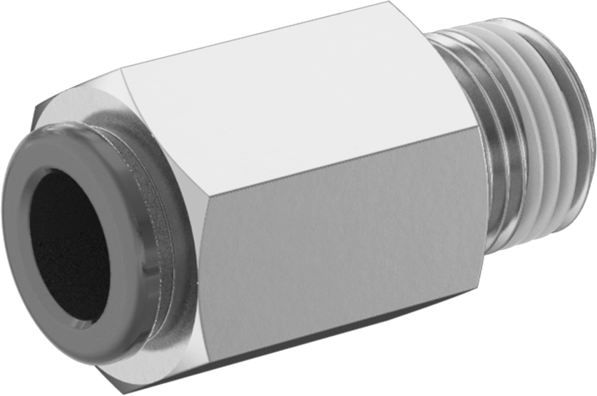 Hava için Bas-Bağlan Boru Bağlantı Parçası, Kapatma Mekanizmalı, 1/4" Boru Dış Çapı x 1/8 NPT Erkek için Adaptör