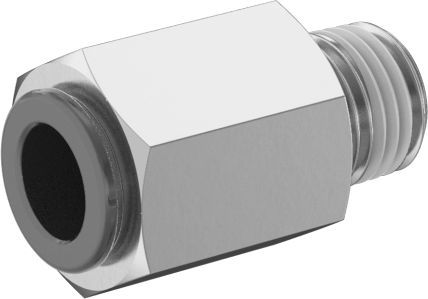 Hava için Bas-Bağlan Boru Bağlantı Parçası, Kapatma Mekanizmalı, 3/8" Dış Çaplı Boru x 1/4 NPT Erkek Adaptör