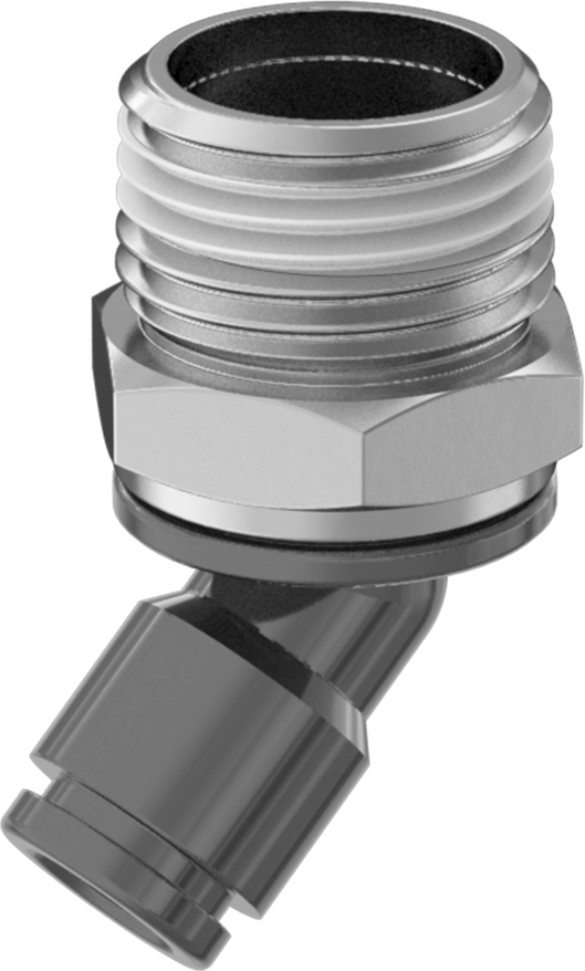 Hava için Bas-Bağlan Boru Bağlantı Parçası, 45 Derece Dirsek, 1/4" Boru Dış Çapı x 3/8 NPT Erkek için