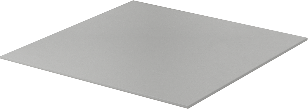 Yüksek Mukavemetli Yüksek Sıcaklık Silikon Kauçuk Levha, Yapışkan Arka Yüzeyli, Gri, 6" x 6", 1/16" Kalınlık