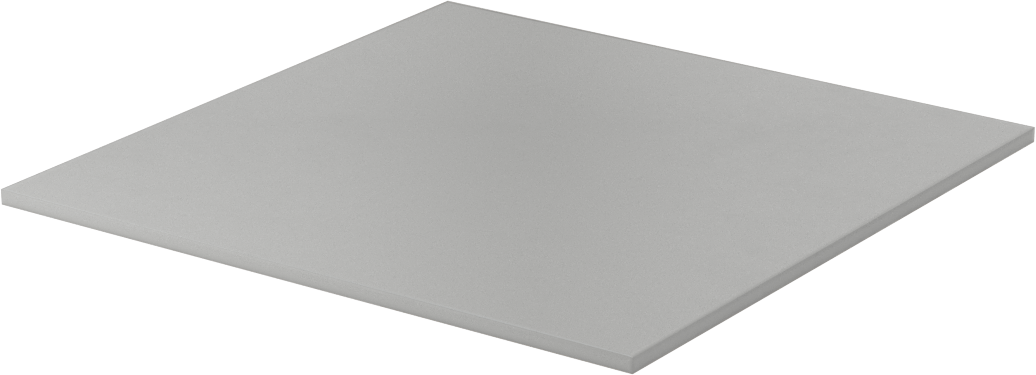 Yüksek Mukavemetli Yüksek Sıcaklık Silikon Kauçuk Levha, Yapışkan Arka Yüzeyli, Gri, 6" x 6", 1/8" Kalınlık