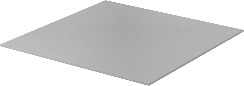 Yüksek Mukavemetli Yüksek Sıcaklık Silikon Kauçuk Levha, Gri, 6" x 6", 1/16" Kalınlık