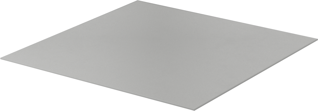Yüksek Mukavemetli Yüksek Sıcaklık Silikon Kauçuk Levha, Gri, 6" x 6", 1/32" Kalınlık