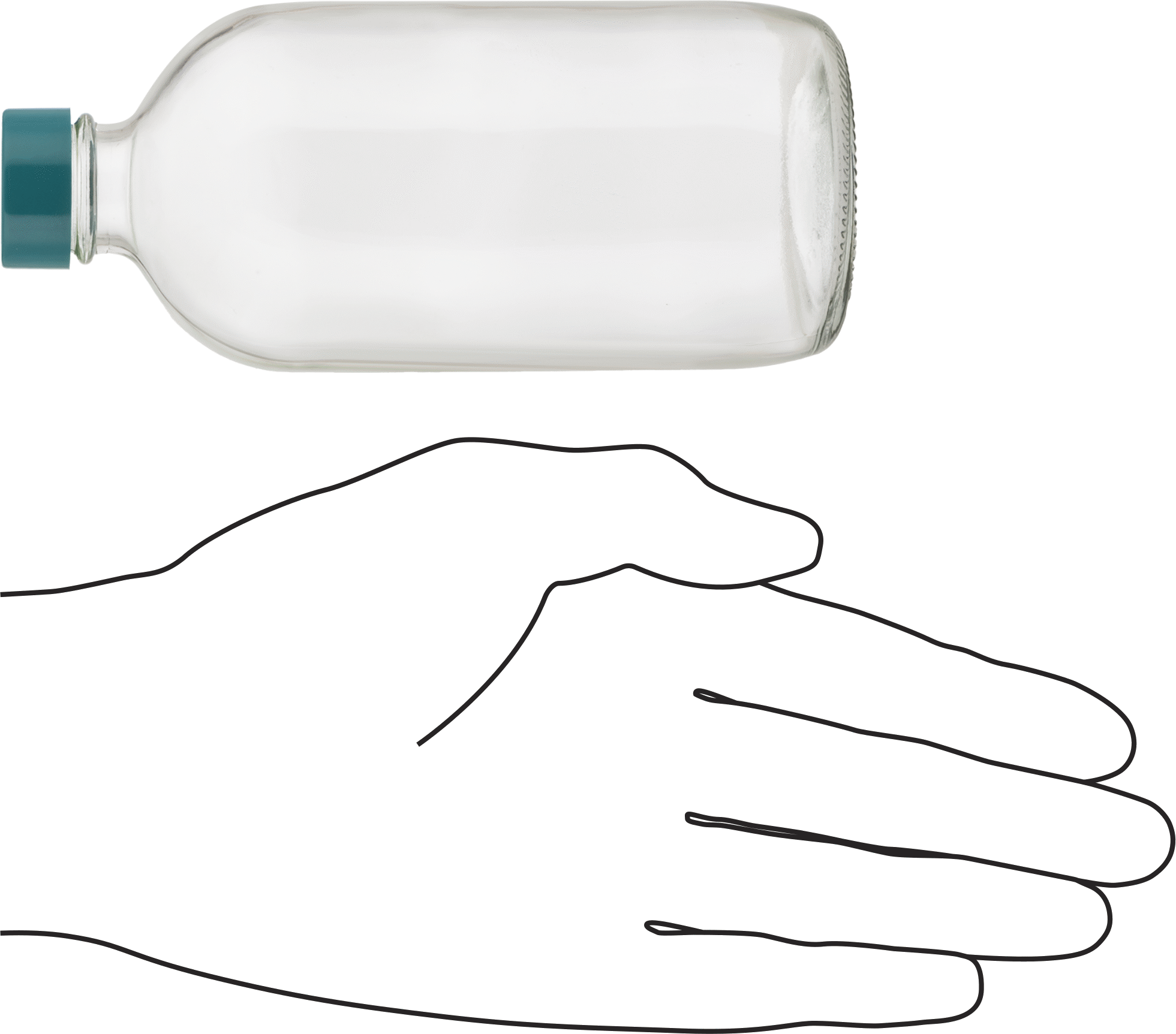 Şeffaf Cam Şişe, Yuvarlak, 8 FL. oz Kapasite