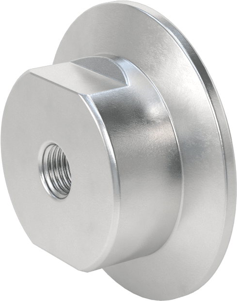 Hızlı Kelepçeli Yüksek Vakum Bağlantı Parçası, Düz Adaptör, 2" Dış Çaplı Alüminyum Boru x 1/4 NPT Dişi için