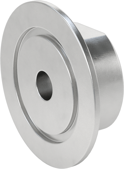 Hızlı Kelepçeli Yüksek Vakum Bağlantı Parçası, Düz Adaptör, 2" Dış Çaplı Alüminyum Boru x 1/4 NPT Dişi için