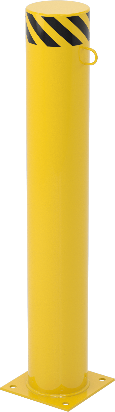 Bollard, Bantlı ve Delikli Kapalı Üst, 42" Yükseklik