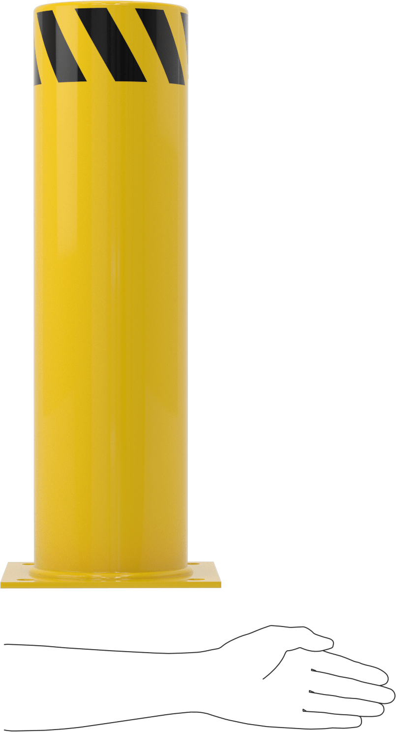 Bollard, Bantlı Kapalı Üst, 24 inç Yükseklik