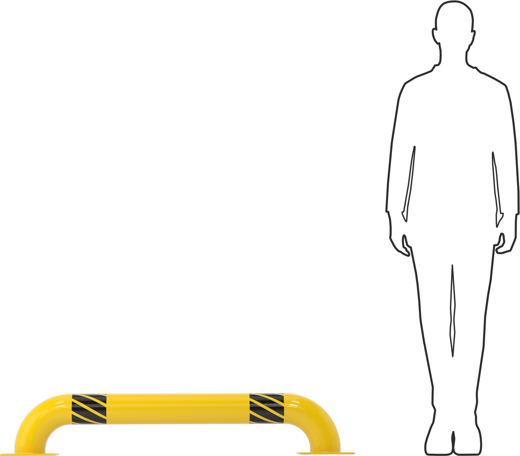 Düz Korkuluk, 9" Yükseklik, 4'0" Uzunluk