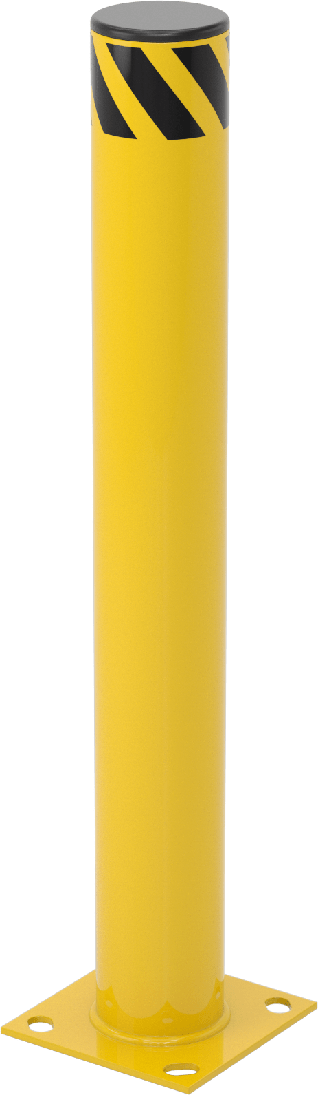 Bollard, Bantlı Açık Üst, Cıvatalı Montaj, 36" Yükseklik, 4-1/2" Çap