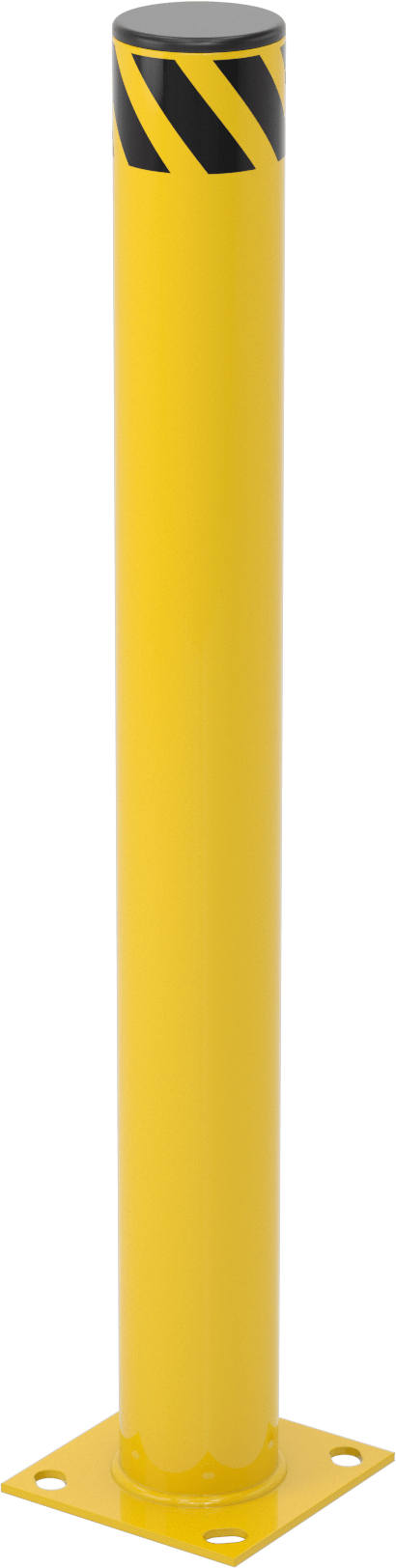 Bollard, Bantlı Açık Üst, Cıvatalı Montaj, 42" Yükseklik, 4-1/2" Çap