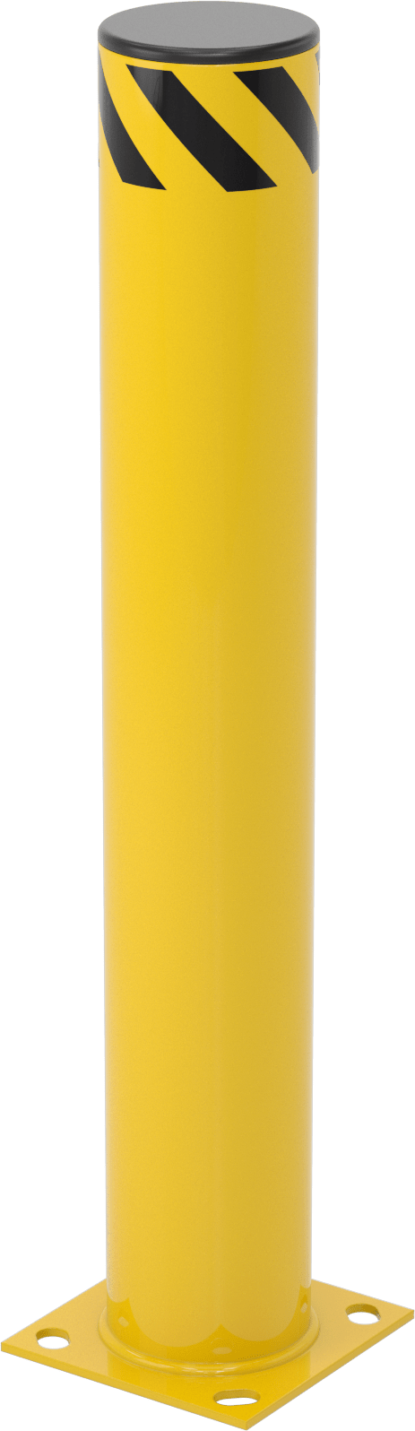 Bollard, Bantlı Açık Üst, Cıvatalı Montaj, 36" Yükseklik, 5-1/2" Çap