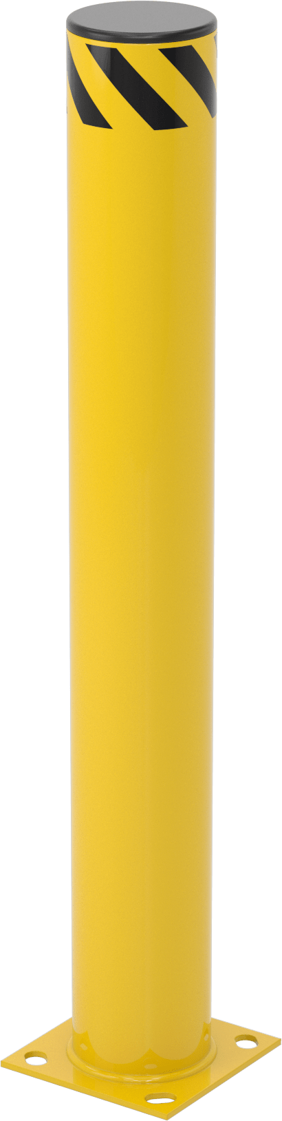 Bollard, Bantlı Açık Üst, Cıvatalı Montaj, 42" Yükseklik, 5-1/2" Çap