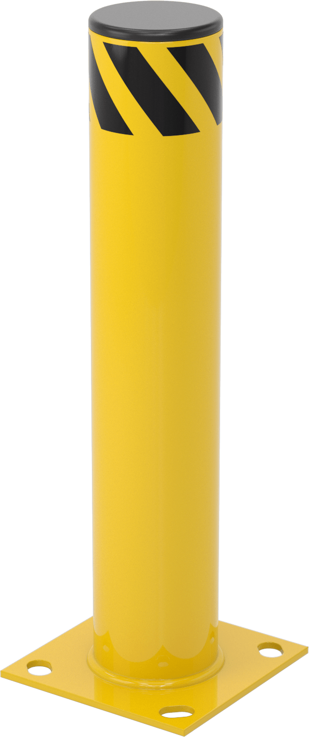 Bollard, Bantlı Açık Üst, Cıvatalı Montaj, 24 inç Yükseklik, 4-1/2" Çap