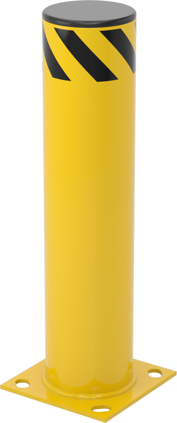 Bollard, Bantlı Açık Üst, Cıvatalı Montaj, 24 inç Yükseklik, 5-1/2" Çap