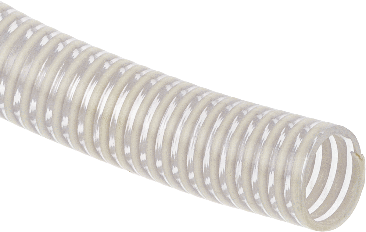 Şeffaf Emme Su Hortumu, 1-1/4" ID, 1-9/16" OD