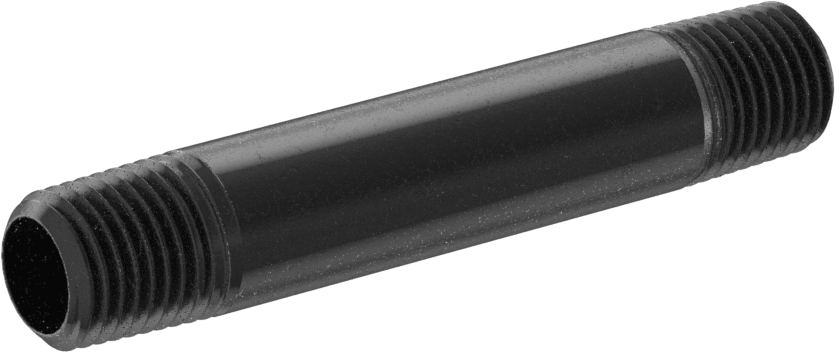 Yüksek Basınçlı Siyah Çinko Kaplamalı Pirinç Boru Bağlantı Elemanı, Nipple, Her İki Ucu Dişli, 1/4 Boru Boyutu, 3" Uzunluk