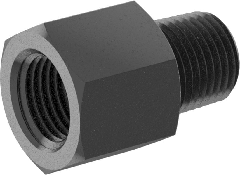 Yüksek Basınçlı Siyah Çinko Kaplamalı Pirinç Boru Bağlantı Elemanı, Düz Adaptör, 1/8 NPT Dişi x Erkek
