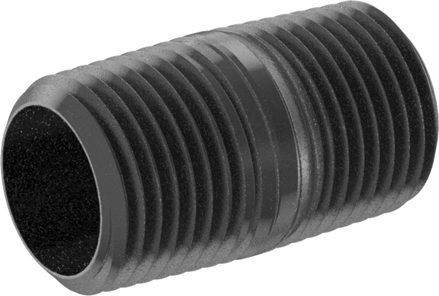Yüksek Basınçlı Siyah Çinko Kaplamalı Pirinç Boru Bağlantı Elemanı, Nipple, Her İki Ucu Dişli, 1/2 Boru Boyutu, 1-1/2" Uzunluk
