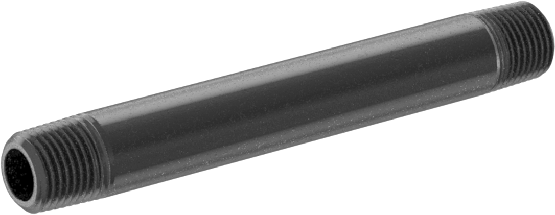 Yüksek Basınçlı Siyah Çinko Kaplamalı Pirinç Boru Bağlantı Elemanı, Nipple, Her İki Ucu Dişli, 1/8 Boru Boyutu, 3" Uzunluk